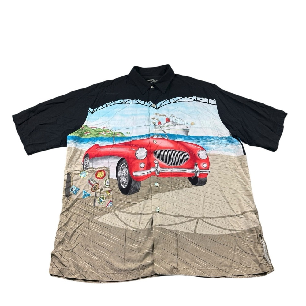 Tori Richard VTG Viscose Hotrod Hawaiian Shirt XL Short Sleeve Button Up 09168